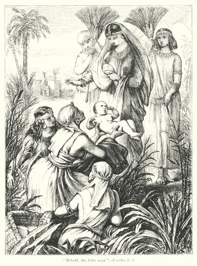 Fyndet av Moses (gravyr) av Henry Courtney (after) Selous
