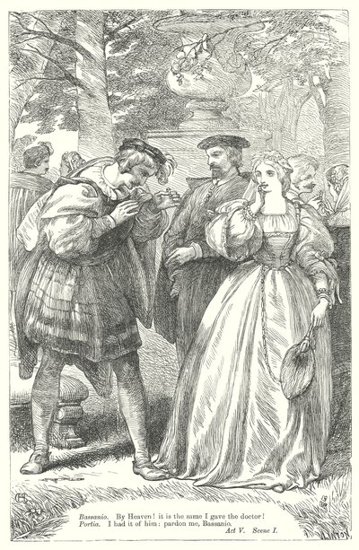 Köpmannen i Venedig (gravyr) av Henry Courtney (after) Selous