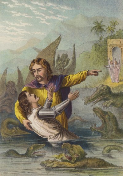 Korsa floden (chromolitho) av Henry Courtney Selous