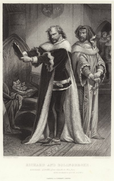 Richard och Bolingbroke, Kung Richard II, akt IV, scen I av Henry Courtney Selous