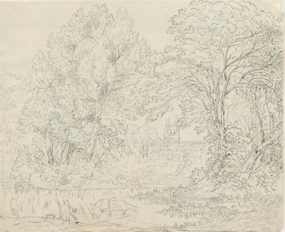 Tamworth - Rural View: penn- och bläckteckning, nd [1788-1855] av Henry Curzon Allport