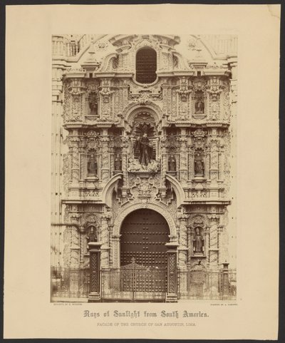 Fasad på kyrkan San Augustin, Lima av Henry DeWitt Moulton