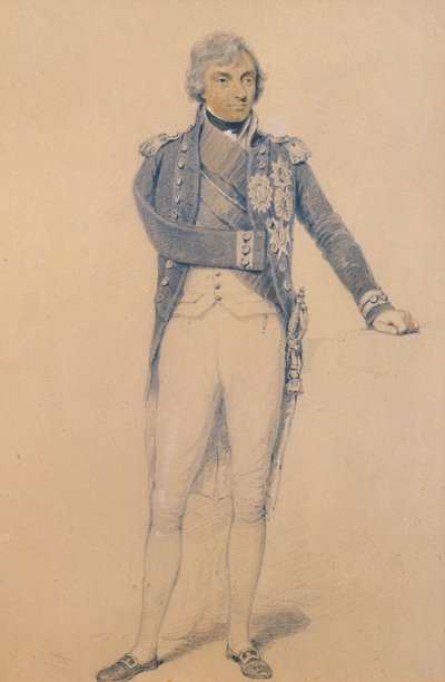 Horatio Nelson (1758-1805) (penna, bläck och gouache på papper) av Henry Edridge