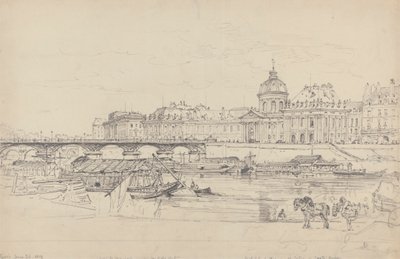 Myntverket, Pont des Arts och Institut de France, Paris av Henry Edridge