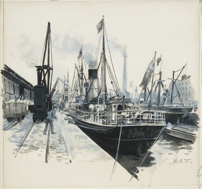 Laddar i Pomona Dock av Henry Edward Tidmarsh