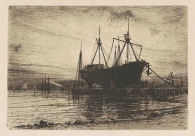 Solnedgång - Gowanus Bay av Henry Farrer