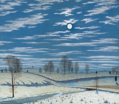 Vinterscen i månsken, 1869 av Henry Farrer