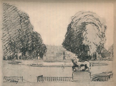 I en melankolisk ram av gamla klippta träd, c1927, 1927 av Henry Franks Waring