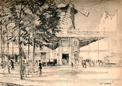 Le Moulin Rouge Död är verkligen Pierrots ljus., c1927, 1927 av Henry Franks Waring