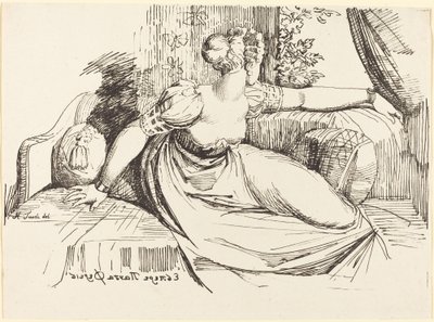 En kvinna som sitter vid fönstret av Johann Heinrich Füssli