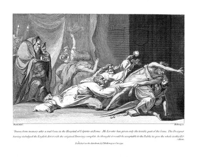 Försök att exorciera onda andar som besitter en patient på San Spirito Hospital, Rom, 1792 av Johann Heinrich Füssli