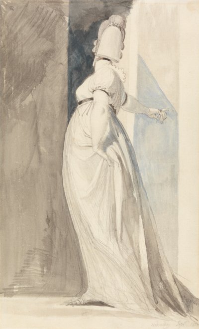 Bakifrån av en stående hona, kallad fru Fuseli av Johann Heinrich Füssli
