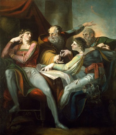 Tvist mellan Hotspur, Glendower, Mortimer och Worcester, 1784. av Johann Heinrich Füssli