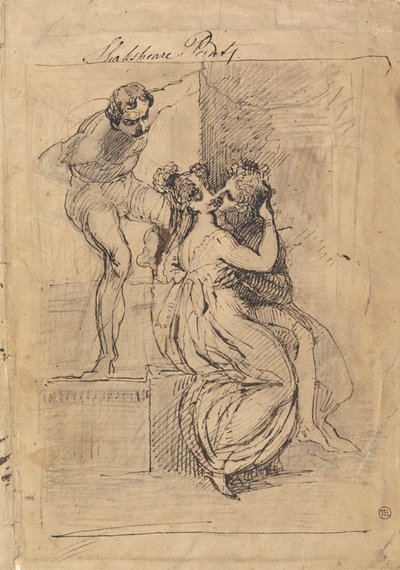 Figur lutad över trappor av Johann Heinrich Füssli