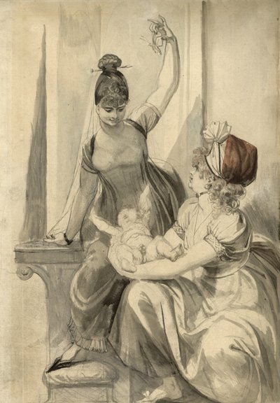 Modern och hennes familj på landet, 1806-1807 av Johann Heinrich Füssli