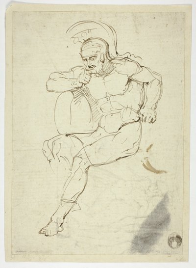 Sittande krigare (recto); Gående krigare (verso) av Henry Fuseli