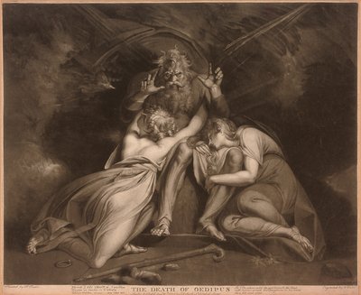 Oidipus död, graverad av William Ward av Johann Heinrich Füssli