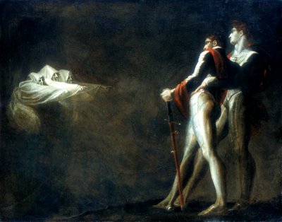 De tre häxorna som visas för Macbeth och Banquo, sent 1700-tal av Johann Heinrich Füssli
