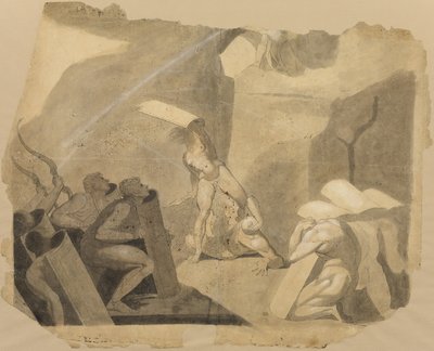 Titans stormar berget Olympen av Johann Heinrich Füssli