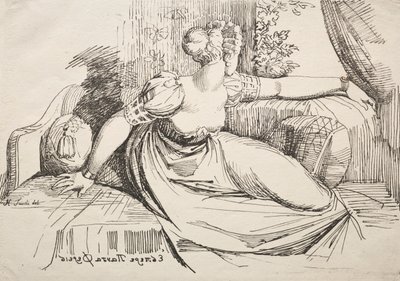 Kvinna på en soffa av Johann Heinrich Füssli