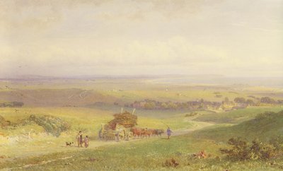 Pevensey Bay, Sussex, 1868 (wc, bc, grafit og skrabning på papir) sverige av Henry George Hine