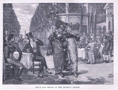 Beaus och belles från Regencyperioden cirka 1818 av Henry Gillard Glindoni