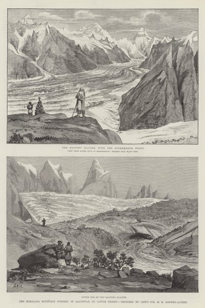 Himalayas bergslandskap i Baltistan eller Lilla Thibet av Henry Haversham Godwin Austen