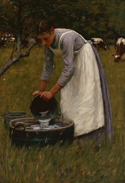 Watering the Cows (olja på duk) av Henry Herbert La Thangue