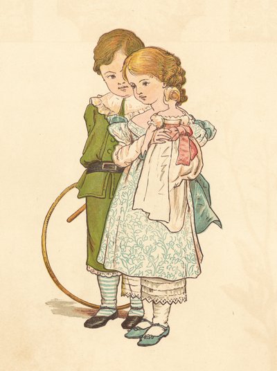 Uppvakta människor (färg litho) av Henry Hetherington Emmerson