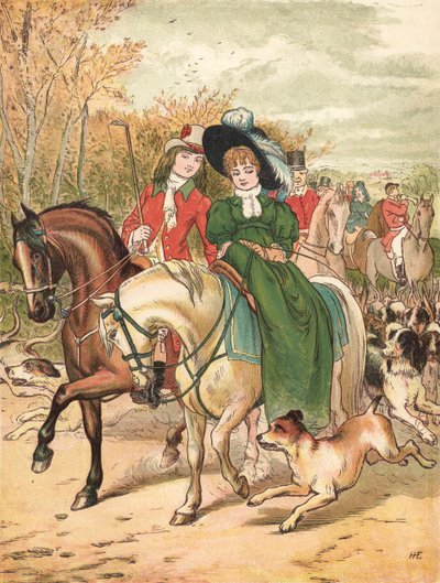 The Meet (färg litho) av Henry Hetherington Emmerson