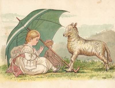 Prinsessan och lammet (färg litho) av Henry Hetherington Emmerson
