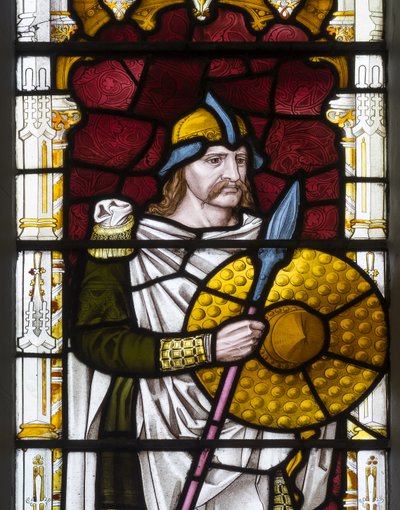 Cambridge, Trinity College, Heaton Butler & Bayne, Henry Holiday, Sigbert, 1870, anpassad från Carl Almquist av Henry Holiday