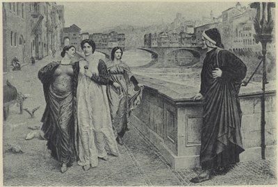 Dante och Beatrice (fotogravyr) av Henry Holiday