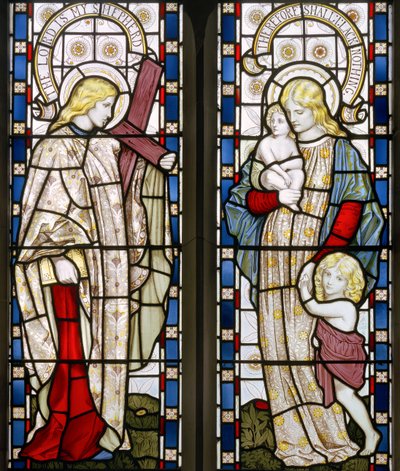 Faith and Charity, 1871 (målat glas) av Henry Holiday