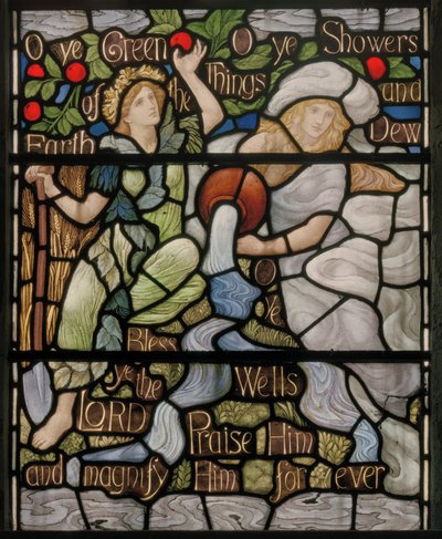 O Ye Green Things, Benedicite Fönsterdetalj, ca 1895 (målat glas) av Henry Holiday