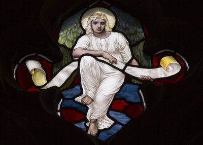 Quatrefoil Tracery Angel, 1882 (målat glas) av Henry Holiday