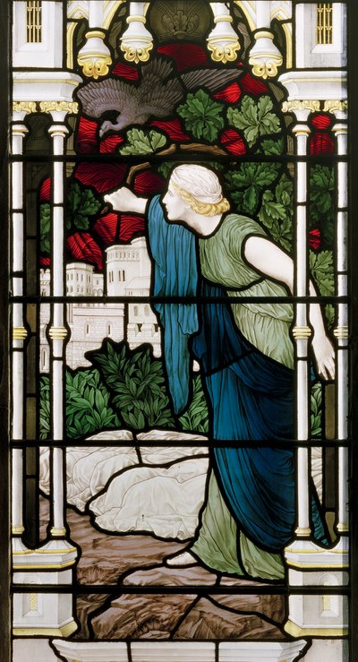 Rizpah, 1881-83 (målat glas) av Henry Holiday
