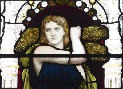 Ruth med majs, detalj, 1881-83 (målat glas) av Henry Holiday