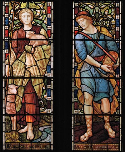 Shepherd & Sower, 1888 (målat glas) av Henry Holiday