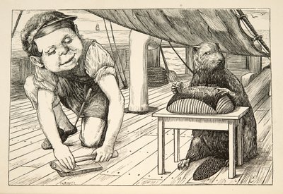 Bävern tittade åt andra hållet", ur "The Hunting of the Snark, an Agony in Eight Fits" av Lewis Carroll, pub. 1876 av Henry Holiday
