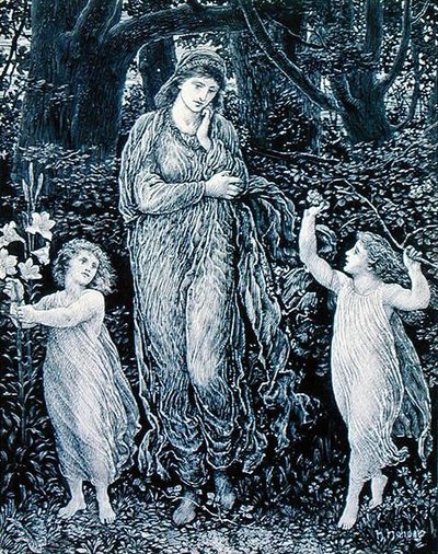 The Bonnie Bairns (penna och bläck på papper) av Henry Holiday