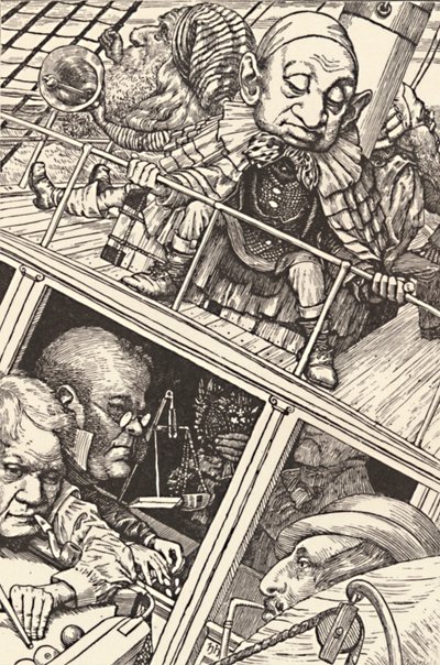 Besättningen var komplett. Från The Hunting of the Snark Lewis Carroll, 1874-1876, 1923. av Henry Holiday