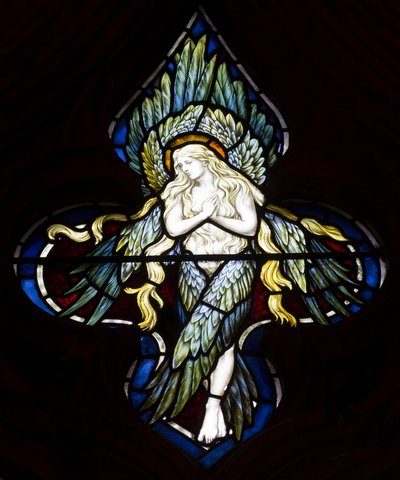 Tracery Angel, 1884 (målat glas) av Henry Holiday