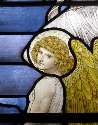 Wolsingham, St Mary & St Stephen, James Powell & Sons, Henry Holiday, Jacobs Ladder, Ängeldetalj, 1881 av Henry Holiday