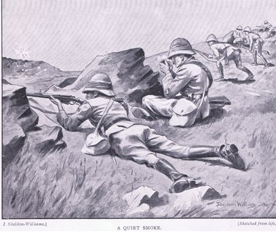 En tyst rök, från After Pretoria: The Guerilla War publicerad av Harmsworth Bros Limited av Henry Inglis Jodrel Sheldon Williams