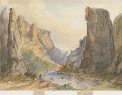 Dovedale - landskap: akvarellmålning, 1844 av Henry James Noyes