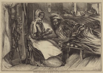 Christmas Charity, interiör av ett sjukhus i öst av Henry James Townsend
