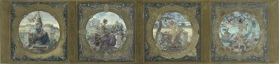 Skiss för Galerie Lobau på Hôtel de Ville i Paris: Les chants : Chants patriotiques, 1890 (olja på duk) av Henry Jean Louis Boureau