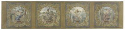 Skiss för Lobau-galleriet i Paris stadshus: Les Arts av Henry Jean Louis Boureau