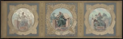 Skiss för Lobau-galleriet i Paris stadshus: Fred. Litteratur. Science, år 1890 (olja på duk) av Henry Jean Louis Boureau